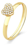 Anel Feminino De Ouro 18k Chuveirinho Coração Com Zircônias