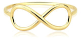 Anel Infinito Vazado De Ouro 18k Feminino E Delicado