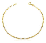 Pulseira Masculina De Ouro 18k Elo Alongado Em Comprimento 21 cm Cor Amarelo
