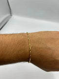 Pulseira Masculina De Ouro 18k Elo Alongado Em Comprimento 21 cm Cor Amarelo