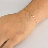 Pulseira Masculina De Ouro 18k Veneziana Longa Com 1.3mm Cor Amarelo Diâmetro 21 cm