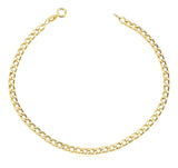 Pulseira Ouro 18k Masculina Grumet Oca Grossa 4mm 2,9 Gramas Comprimento 21 cm